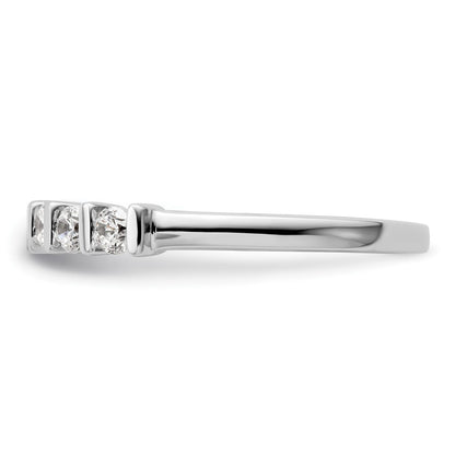 14K White Gold 5-Stone Real Diamond Band