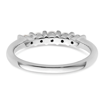 0.35ct. CZ Solid Real 14K White Gold 5-Stone Wedding Band Ring