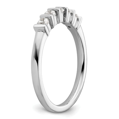 0.35ct. CZ Solid Real 14K White Gold 5-Stone Wedding Band Ring