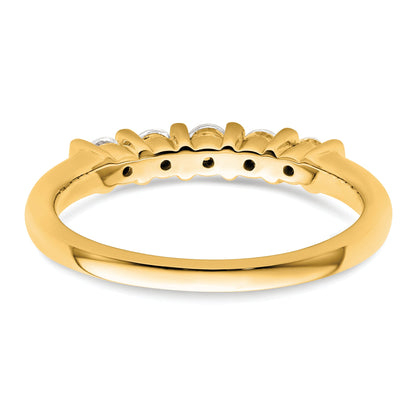 0.35ct. CZ Solid Real 14K Yellow Gold 5-Stone Wedding Band Ring