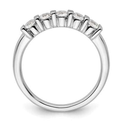 14K White Gold 5-Stone Real Diamond Band