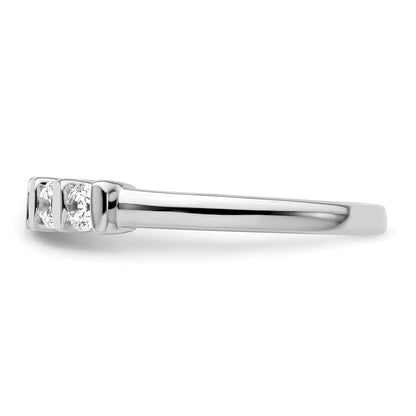0.50ct. CZ Solid Real 14K White Gold 5-Stone Wedding Band Ring