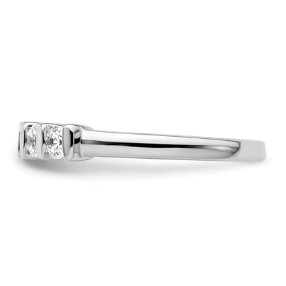 14K White Gold 5-Stone Real Diamond Band