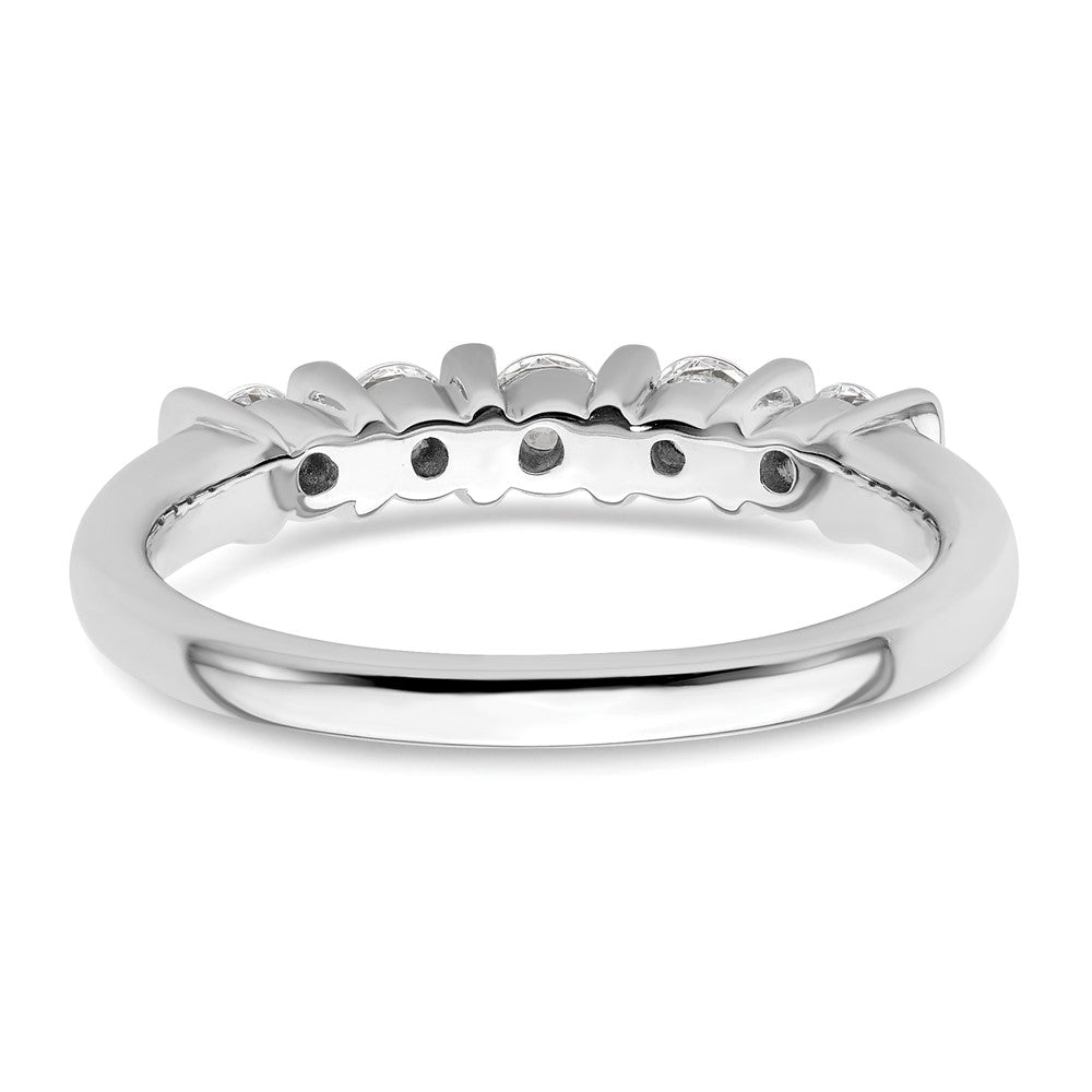 14K White Gold 5-Stone Real Diamond Band