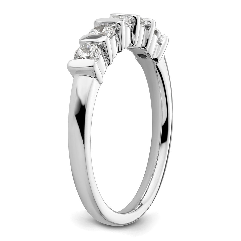 14K White Gold 5-Stone Real Diamond Band