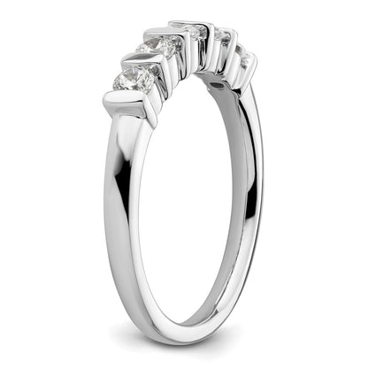 14K White Gold 5-Stone Real Diamond Band