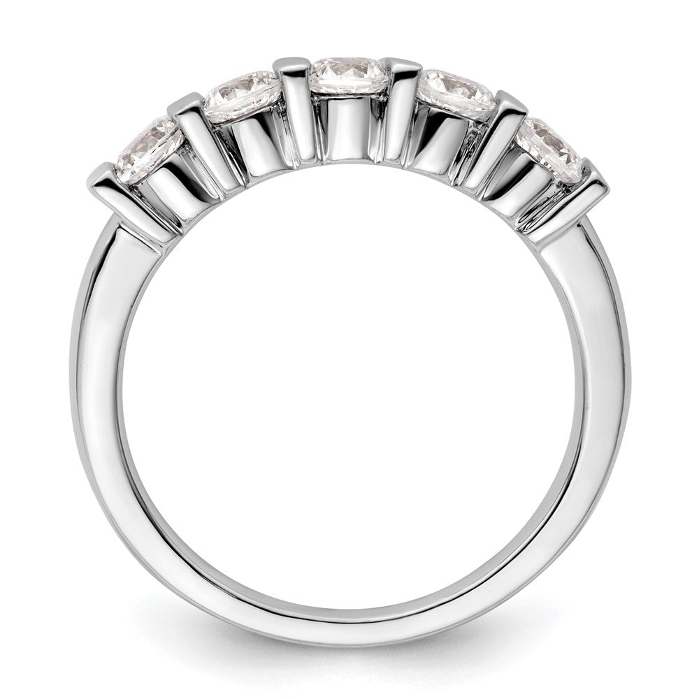 14K White Gold 5-Stone Real Diamond Band