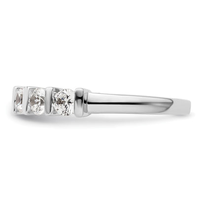 14K White Gold 5-Stone Real Diamond Band