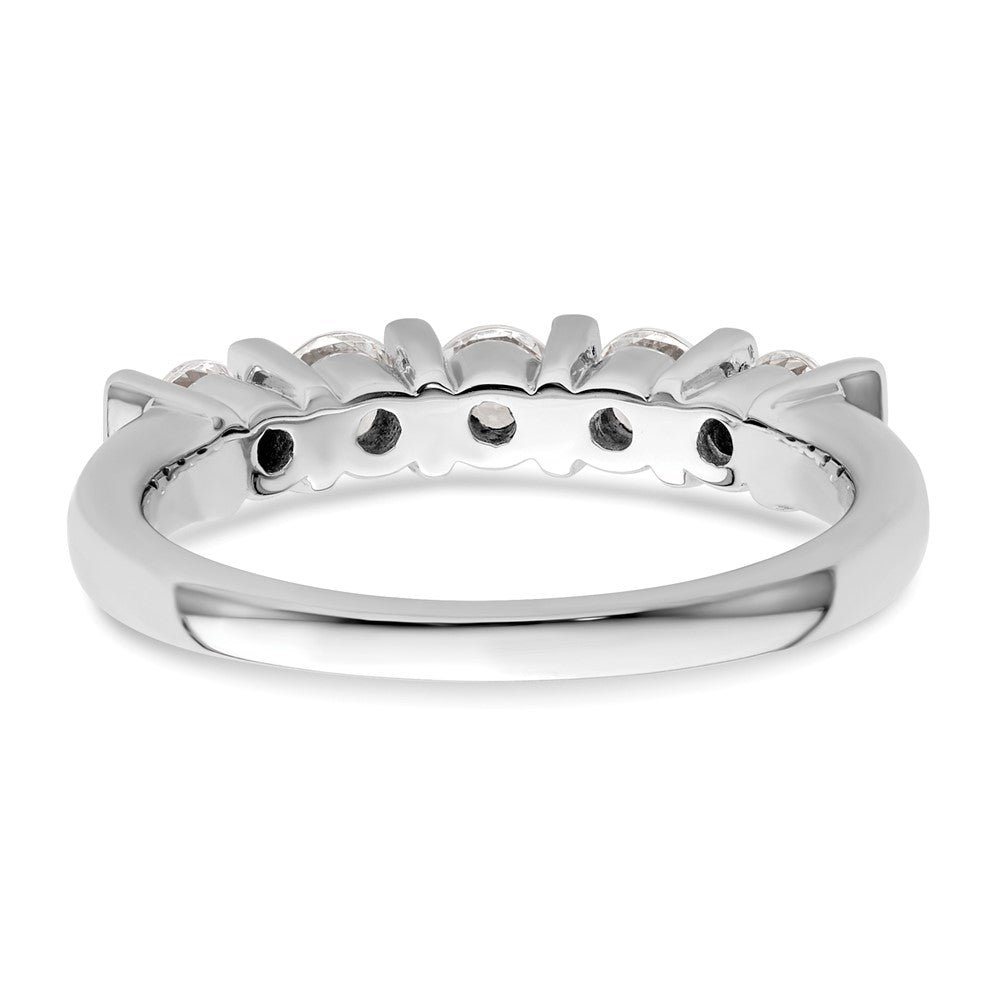 14K White Gold 5-Stone Real Diamond Band