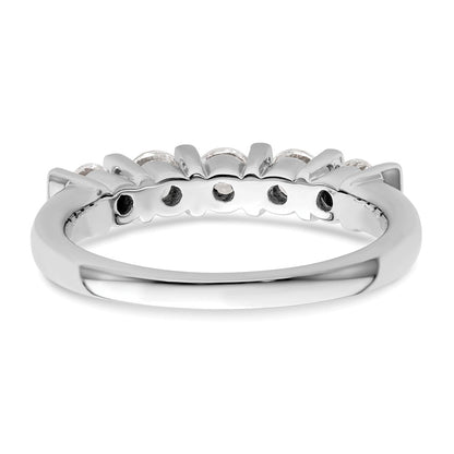 14K White Gold 5-Stone Real Diamond Band