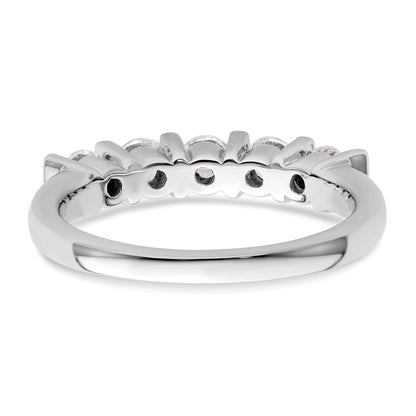 0.75ct. CZ Solid Real 14K White Gold 5-Stone Wedding Band Ring