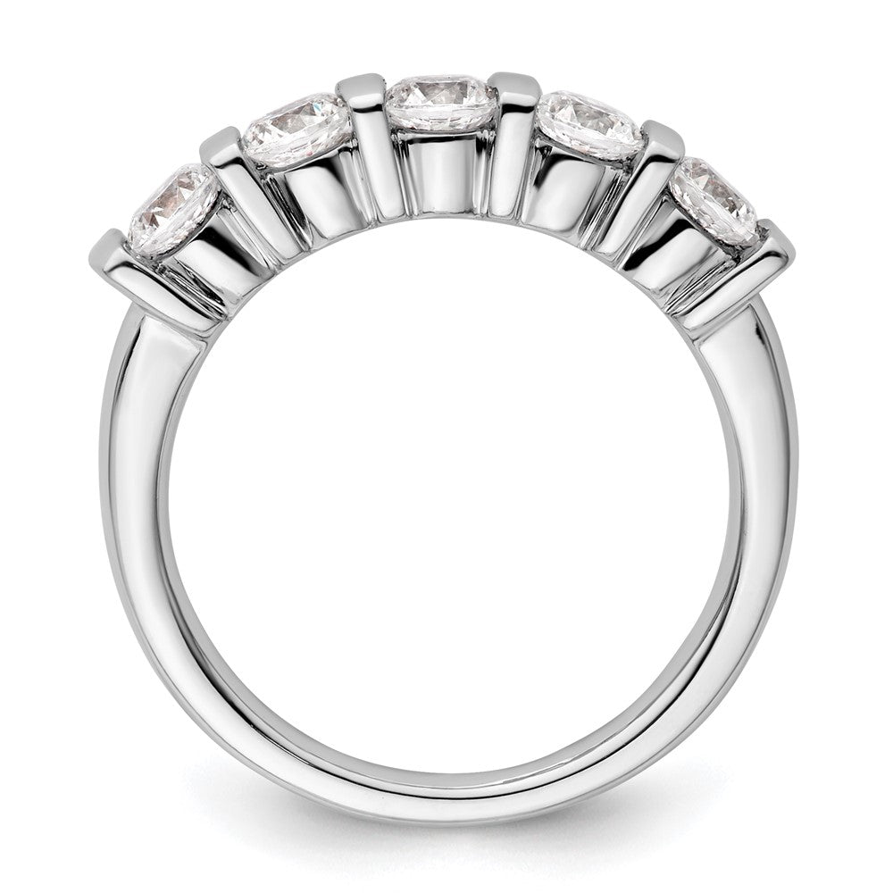 14K White Gold 5-Stone Real Diamond Band
