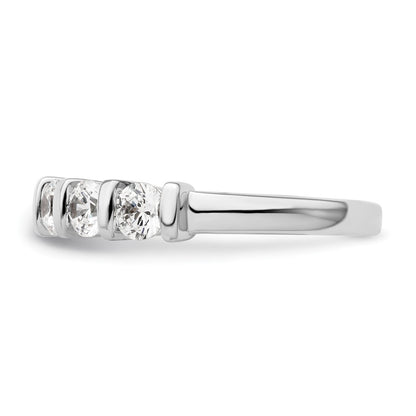 14K White Gold 5-Stone Real Diamond Band