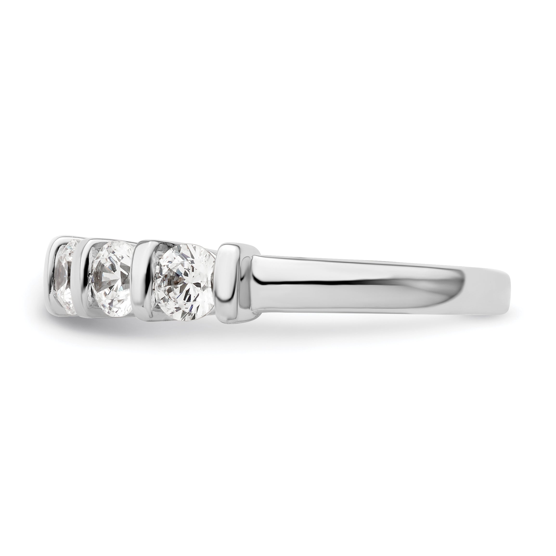 1.10ct. CZ Solid Real 14K White Gold 5-Stone Wedding Band Ring