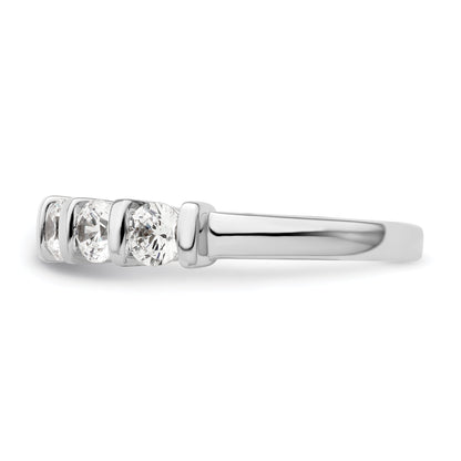 1.10ct. CZ Solid Real 14K White Gold 5-Stone Wedding Band Ring
