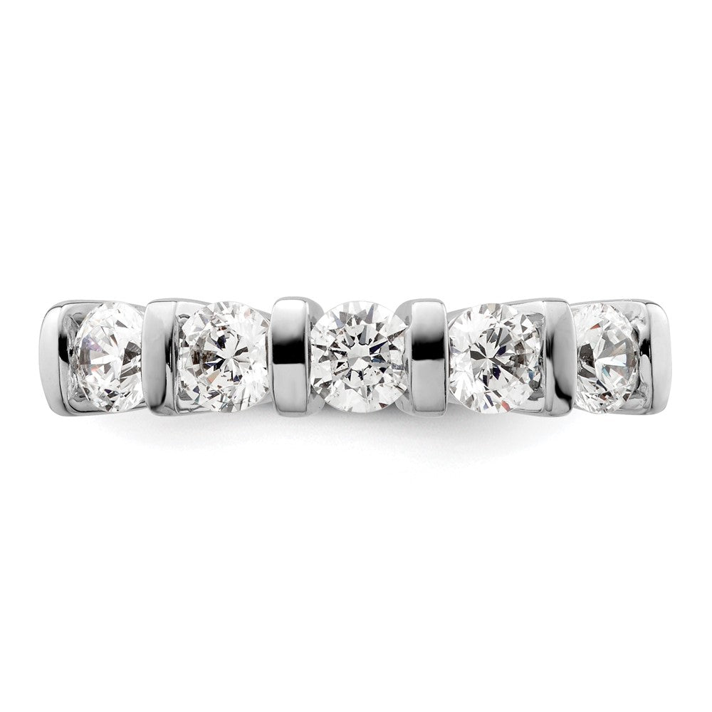 14K White Gold 5-Stone Real Diamond Band
