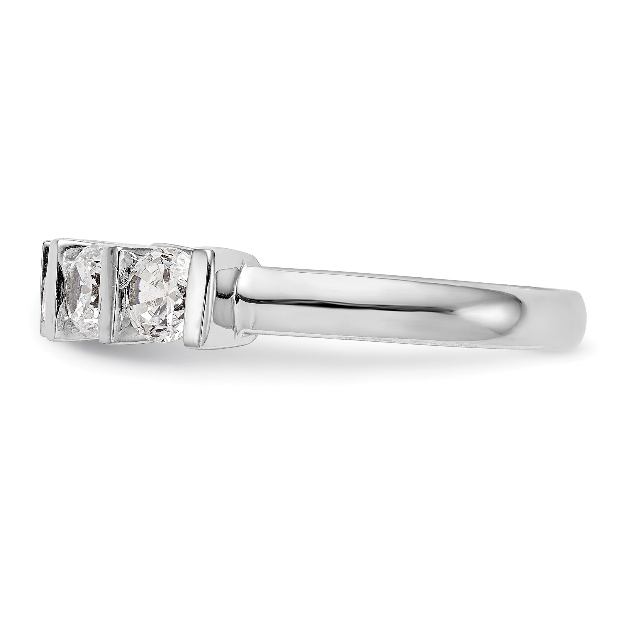 1.25ct. CZ Solid Real 14K White Gold 5-Stone Wedding Band Ring