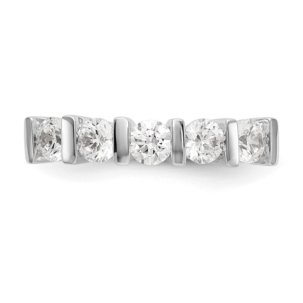 14K White Gold 5-Stone Real Diamond Band