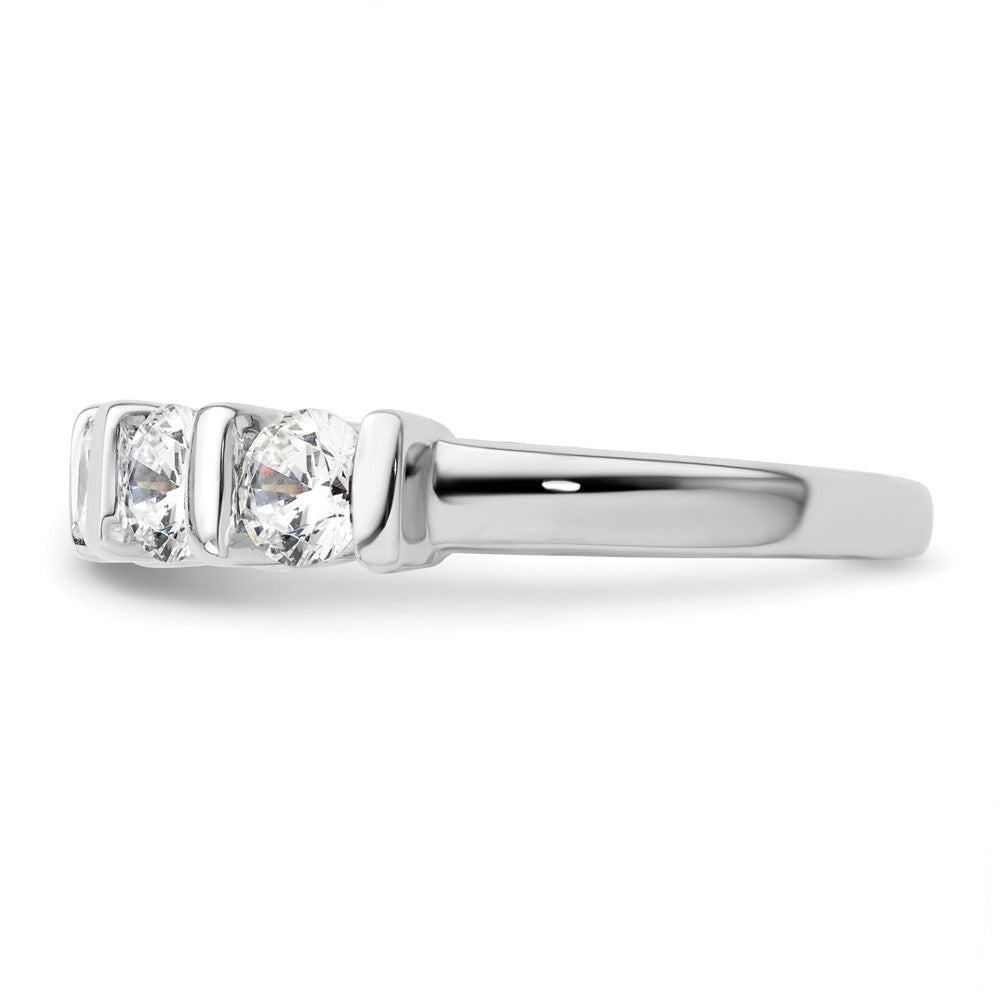 14K White Gold 5-Stone Real Diamond Band