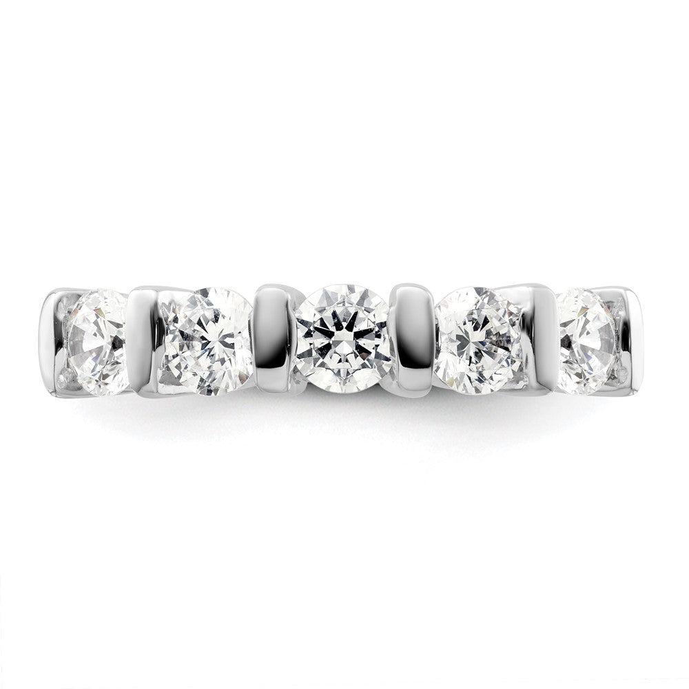 14K White Gold 5-Stone Real Diamond Band
