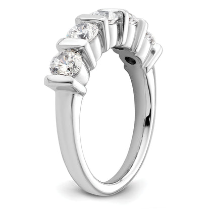 1.50ct. CZ Solid Real 14K White Gold 5-Stone Wedding Band Ring