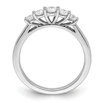 0.50ct. CZ Solid Real 14K White Gold 5-Stone Wedding Band Ring
