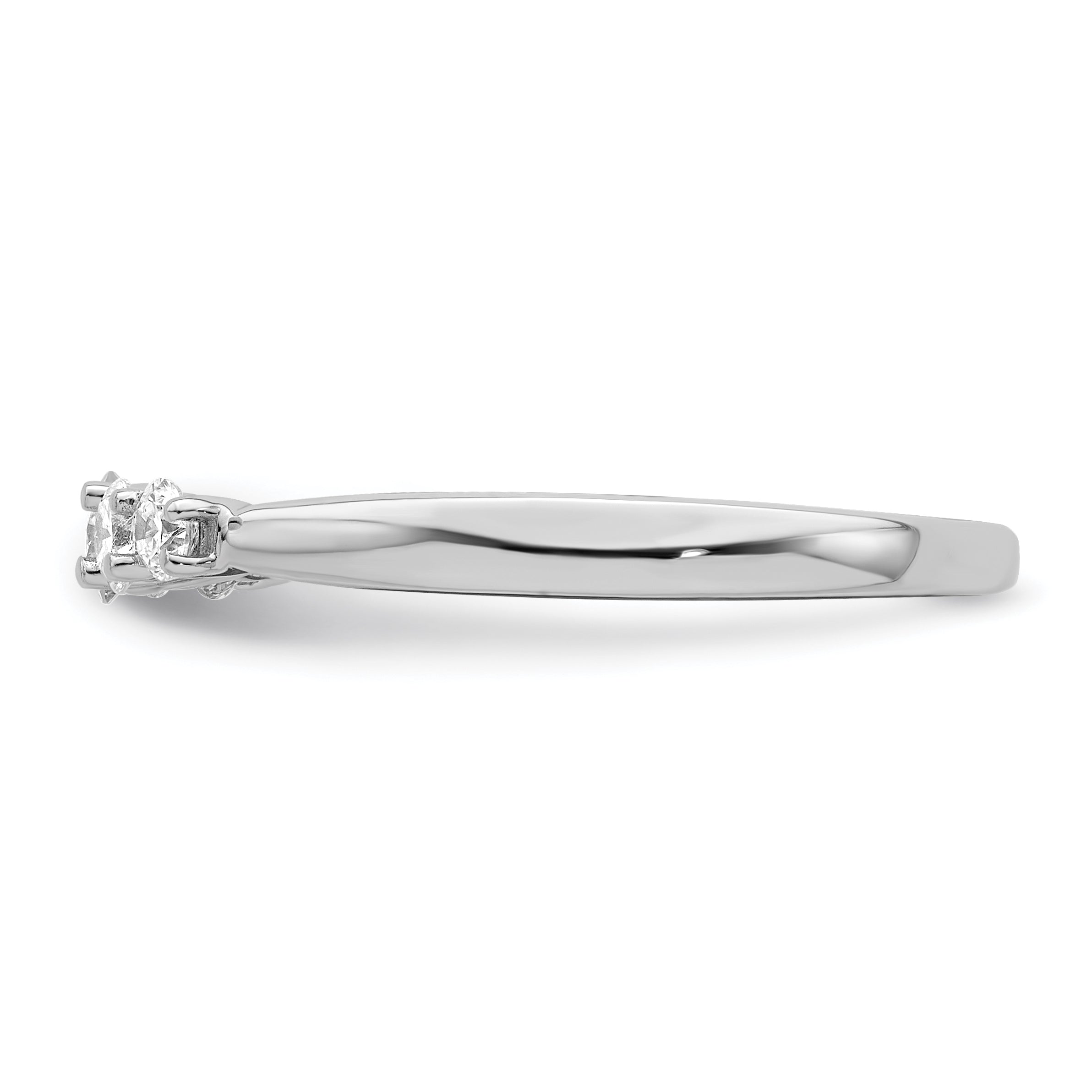 0.50ct. CZ Solid Real 14K White Gold 5-Stone Wedding Band Ring