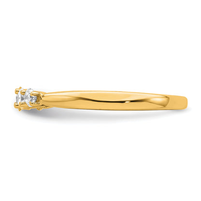 0.50ct. CZ Solid Real 14K Yellow Gold 5-Stone Wedding Band Ring
