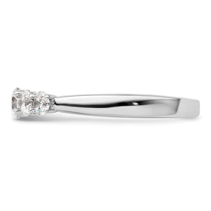 0.75ct. CZ Solid Real 14K White Gold 5-Stone Wedding Band Ring