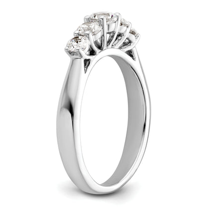0.75ct. CZ Solid Real 14K White Gold 5-Stone Wedding Band Ring