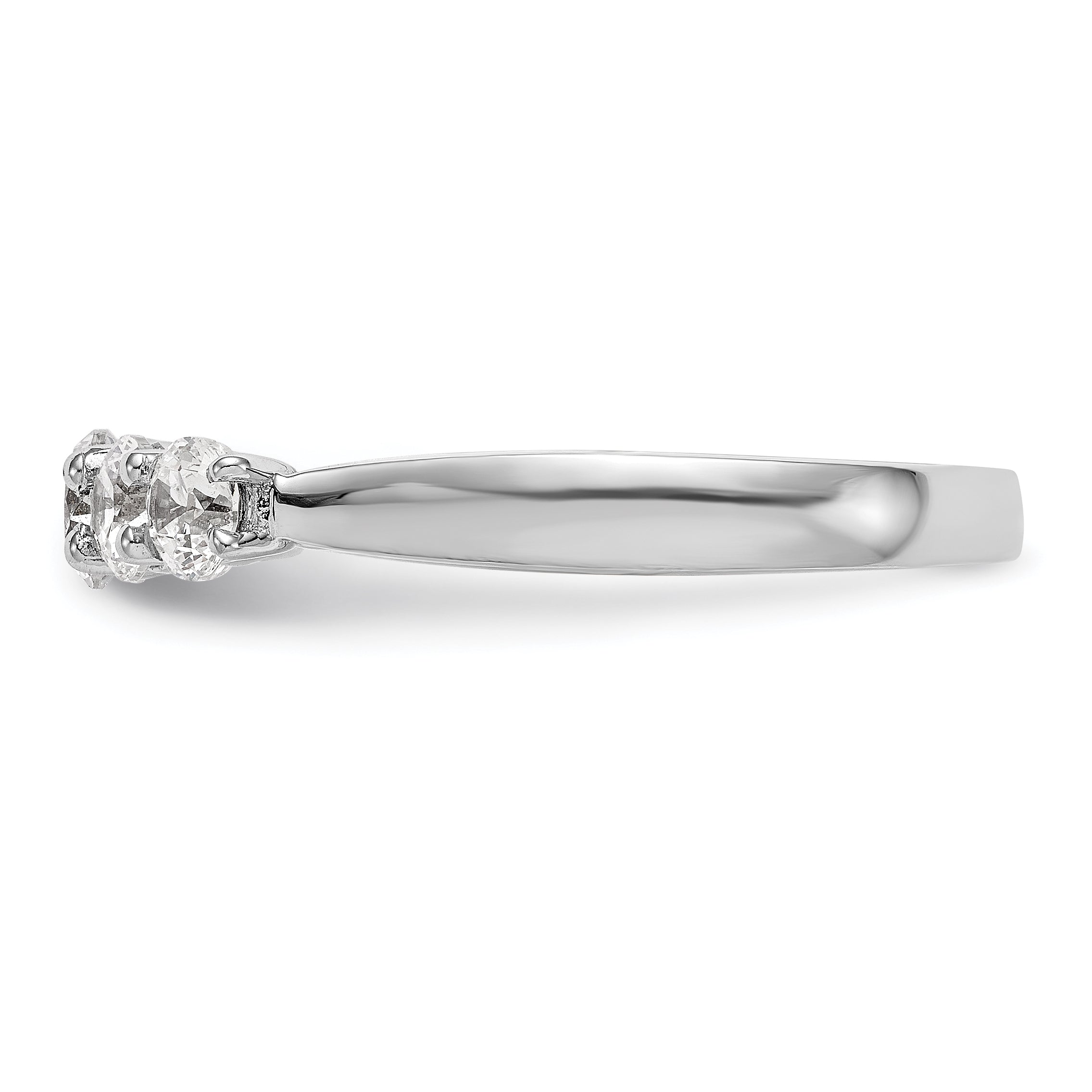 1.00ct. CZ Solid Real 14K White Gold 5-Stone Wedding Band Ring