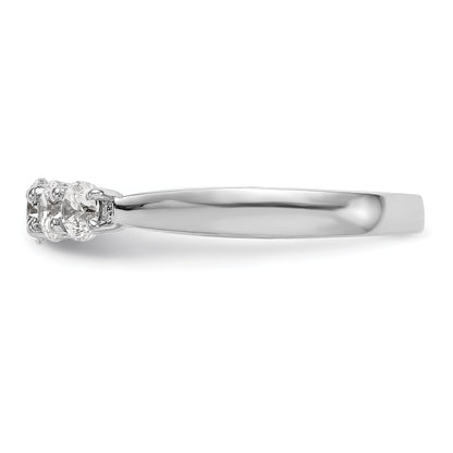 1.00ct. CZ Solid Real 14K White Gold 5-Stone Wedding Band Ring