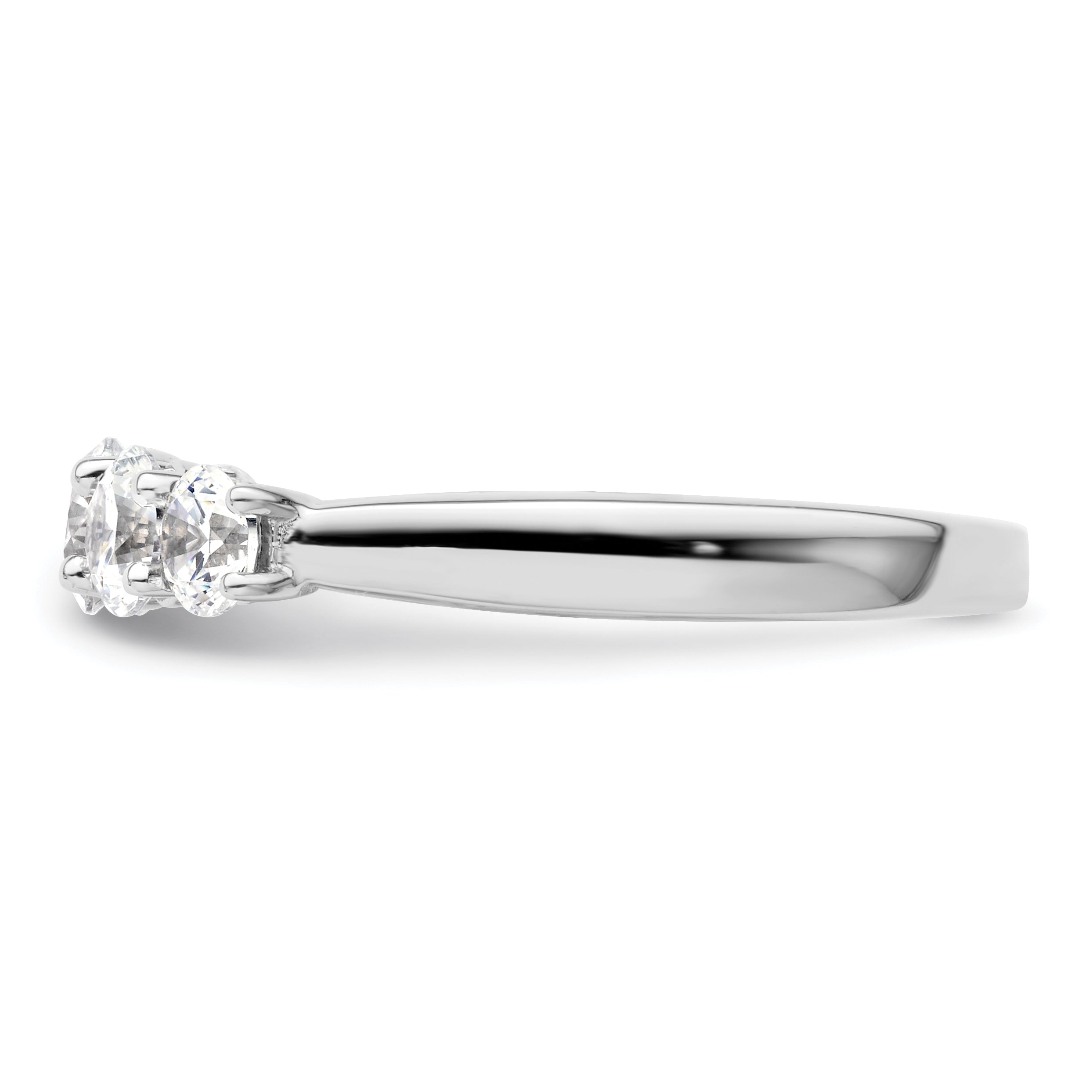 1.50ct. CZ Solid Real 14K White Gold 5-Stone Wedding Band Ring