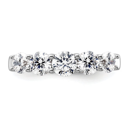 1.50ct. CZ Solid Real 14K White Gold 5-Stone Wedding Band Ring