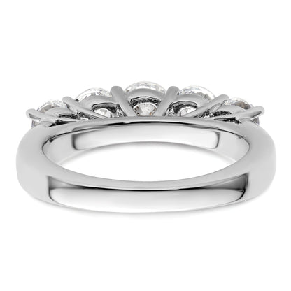 1.50ct. CZ Solid Real 14K White Gold 5-Stone Wedding Band Ring
