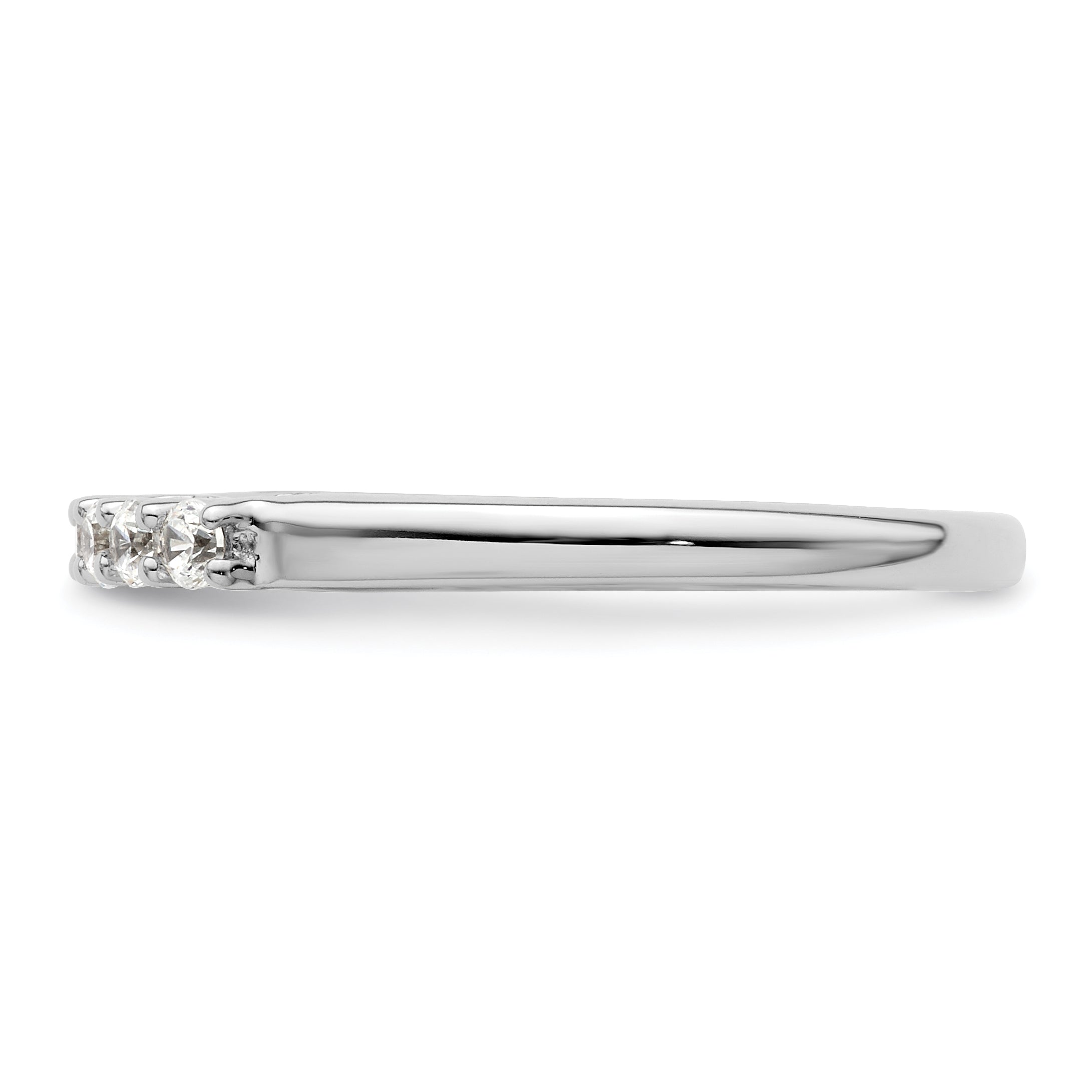 0.25ct. CZ Solid Real 14K White Gold 6-Stone Wedding Band Ring