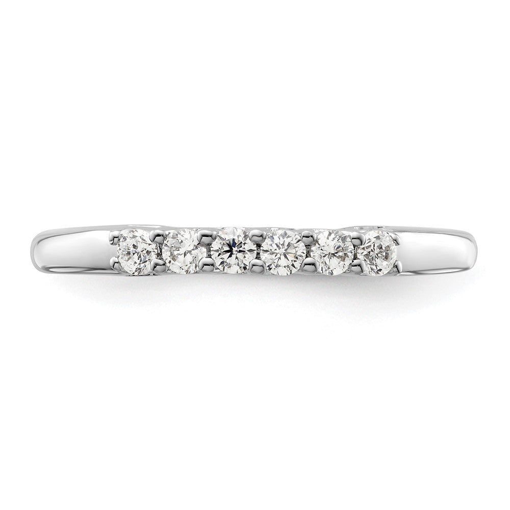 14K White Gold 6-Stone Real Diamond Band