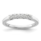 14K White Gold 6-Stone Real Diamond Band