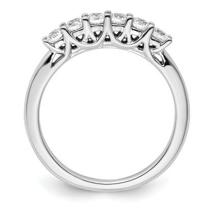0.50ct. CZ Solid Real 14K White Gold 6-Stone Wedding Band Ring