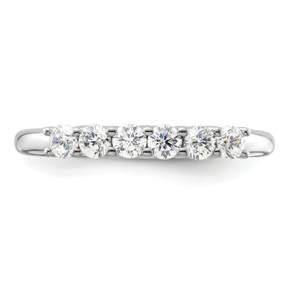 0.50ct. CZ Solid Real 14K White Gold 6-Stone Wedding Band Ring
