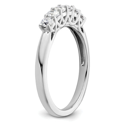 0.50ct. CZ Solid Real 14K White Gold 6-Stone Wedding Band Ring