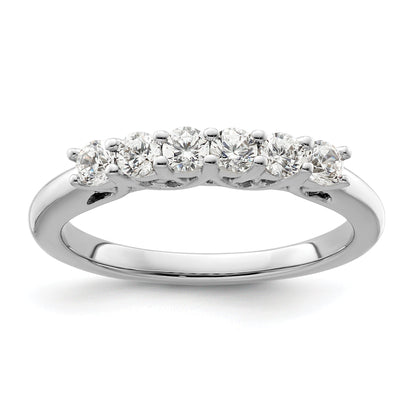 0.50ct. CZ Solid Real 14K White Gold 6-Stone Wedding Band Ring