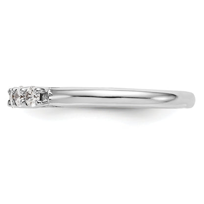0.75ct. CZ Solid Real 14K White Gold 6-Stone Wedding Band Ring
