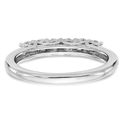 0.75ct. CZ Solid Real 14K White Gold 6-Stone Wedding Band Ring