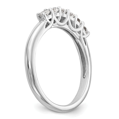 0.75ct. CZ Solid Real 14K White Gold 6-Stone Wedding Band Ring