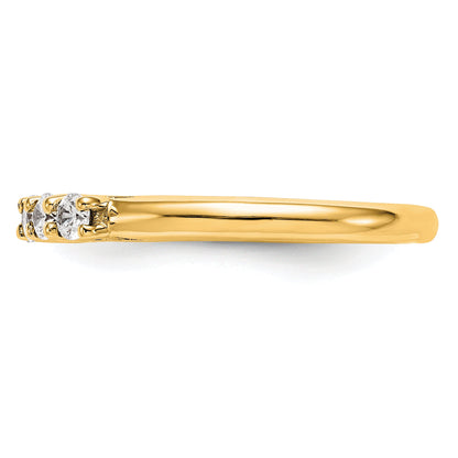 0.75ct. CZ Solid Real 14K Yellow Gold 6-Stone Wedding Band Ring
