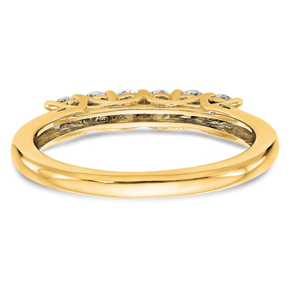 0.75ct. CZ Solid Real 14K Yellow Gold 6-Stone Wedding Band Ring