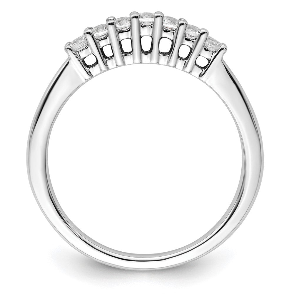 14K White Gold 7-Stone Real Diamond Band