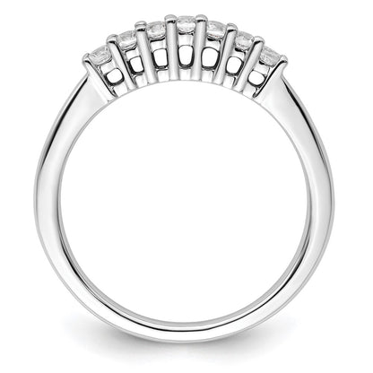 14K White Gold 7-Stone Real Diamond Band