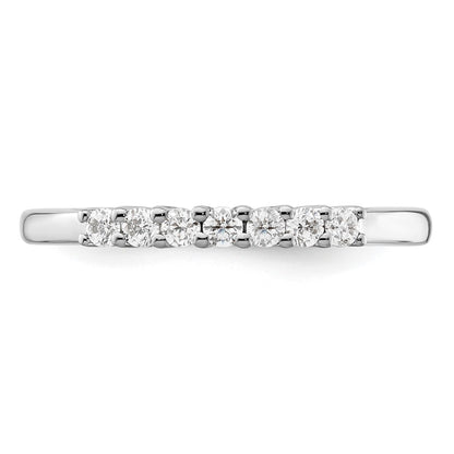 14K White Gold 7-Stone Real Diamond Band